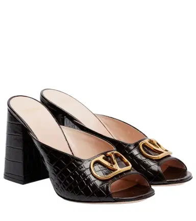 Valentino Garavani VLogo 95 croc-effect leather mules | Thumbnail 1 Valentino Garavani VLogo 95 croc-effect leather mules | Thumbnail 1