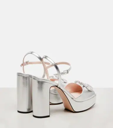 Valentino Garavani VLogo crystal-embellished leather sandals | Thumbnail 2