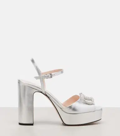 Valentino Garavani VLogo crystal-embellished leather sandals | Thumbnail 3