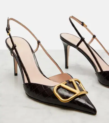 Valentino Garavani VLogo 80 leather slingback pumps | Thumbnail 4