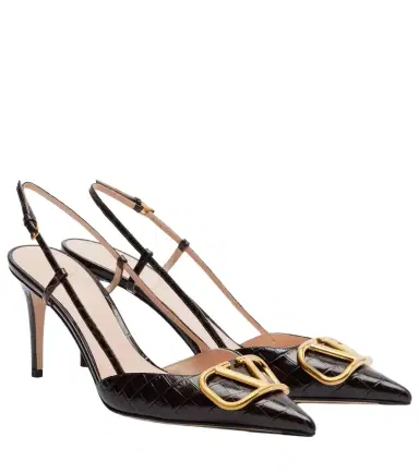 Valentino Garavani VLogo 80 leather slingback pumps | Thumbnail 1