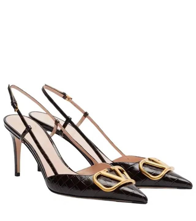 Valentino Garavani VLogo 80 leather slingback pumps