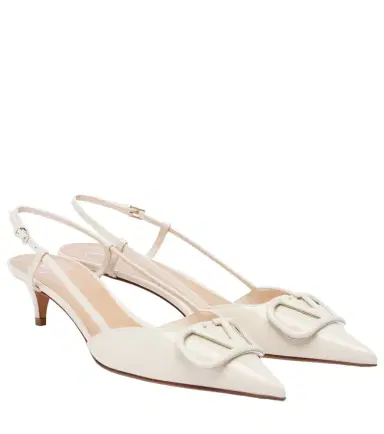 Valentino Garavani VLogo 40 patent leather slingback pumps | Thumbnail 1