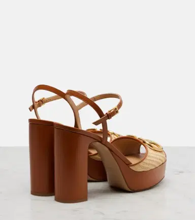 Valentino Garavani VLogo leather-trimmed platform sandals | Thumbnail 3 Valentino Garavani VLogo leather-trimmed platform sandals | Thumbnail 3