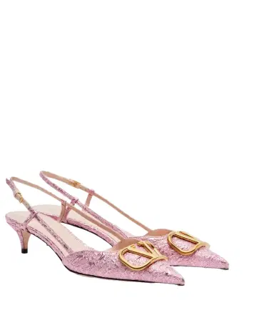Valentino Garavani VLogo cloqué jacquard slingback pumps | Thumbnail 1 Valentino Garavani VLogo cloqué jacquard slingback pumps | Thumbnail 1