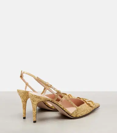 Valentino Garavani VLogo 80 jacquard slingback pumps | Thumbnail 2 Valentino Garavani VLogo 80 jacquard slingback pumps | Thumbnail 2