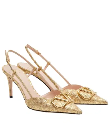 Valentino Garavani VLogo 80 jacquard slingback pumps | Thumbnail 1 Valentino Garavani VLogo 80 jacquard slingback pumps | Thumbnail 1