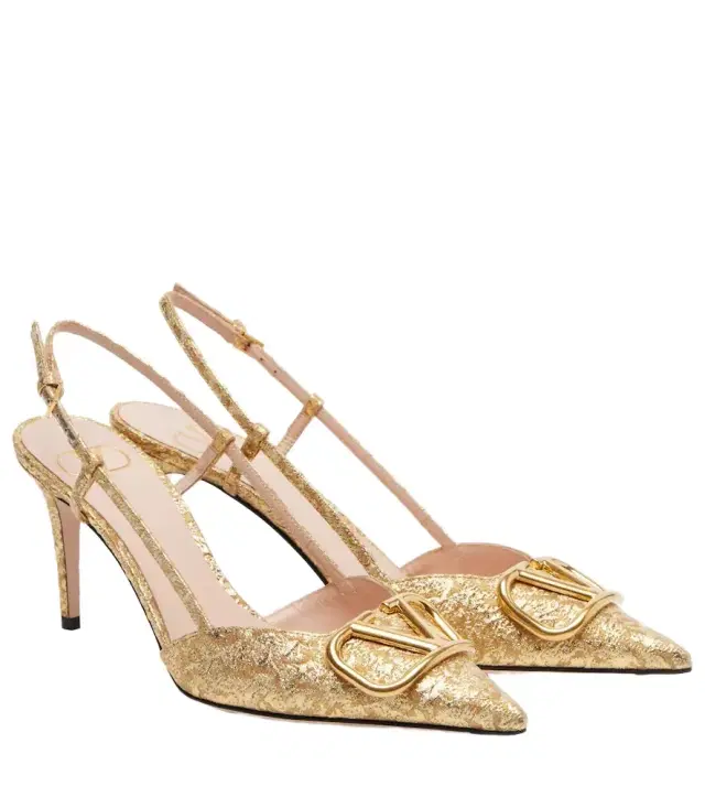 Valentino Garavani VLogo 80 jacquard slingback pumps