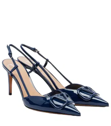 Valentino Garavani VLogo 80 patent leather slingback pumps | Thumbnail 1 Valentino Garavani VLogo 80 patent leather slingback pumps | Thumbnail 1