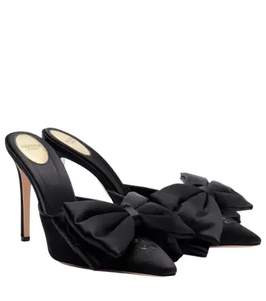 Valentino Garavani Yolande 105 bow-detail satin mules | Thumbnail 1