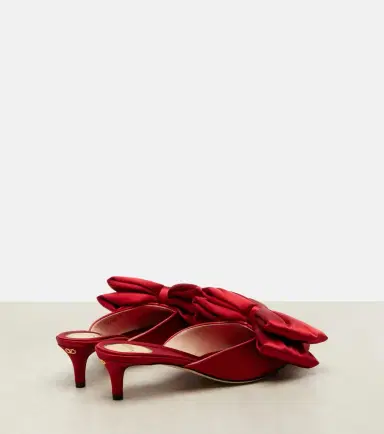 Valentino Garavani Yolande 45 bow-detail satin mules | Thumbnail 3