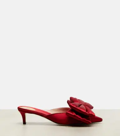 Valentino Garavani Yolande 45 bow-detail satin mules | Thumbnail 4