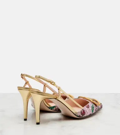 Valentino Garavani VLogo 80 embellished leather slingback pumps | Thumbnail 2 Valentino Garavani VLogo 80 embellished leather slingback pumps | Thumbnail 2