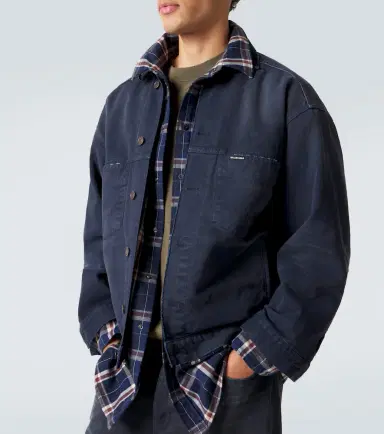 Balenciaga Checked layered denim jacket | Thumbnail 4 Balenciaga Checked layered denim jacket | Thumbnail 4