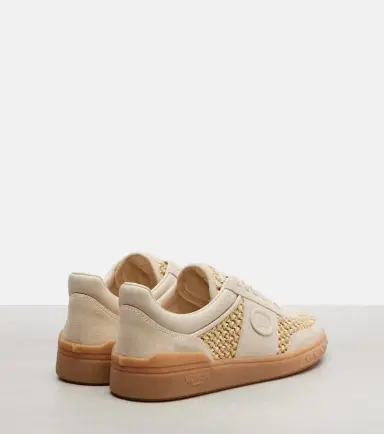 Valentino Garavani VLogo leather-trimmed raffia sneakers | Thumbnail 3 Valentino Garavani VLogo leather-trimmed raffia sneakers | Thumbnail 3