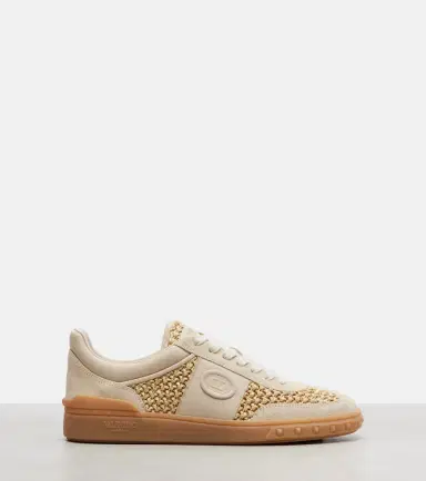Valentino Garavani VLogo leather-trimmed raffia sneakers | Thumbnail 4 Valentino Garavani VLogo leather-trimmed raffia sneakers | Thumbnail 4