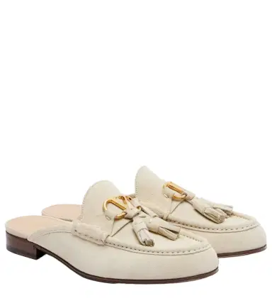 Valentino Garavani VLogo suede mules | Thumbnail 1 Valentino Garavani VLogo suede mules | Thumbnail 1