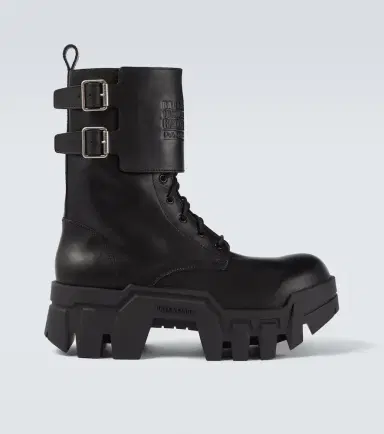 Balenciaga Bulldozer debossed leather combat boots | Thumbnail 2
