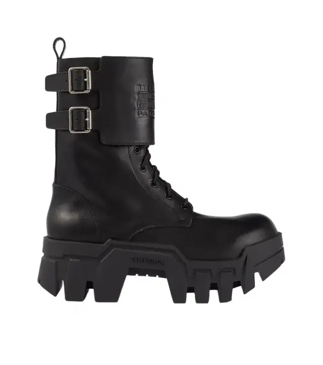 Bulldozer debossed leather combat boots