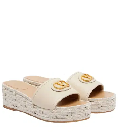 Valentino Garavani VLogo leather platform slides | Thumbnail 1