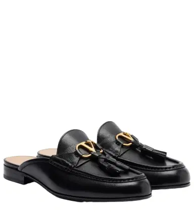 Valentino Garavani VLogo tasseled leather mules | Thumbnail 1 Valentino Garavani VLogo tasseled leather mules | Thumbnail 1