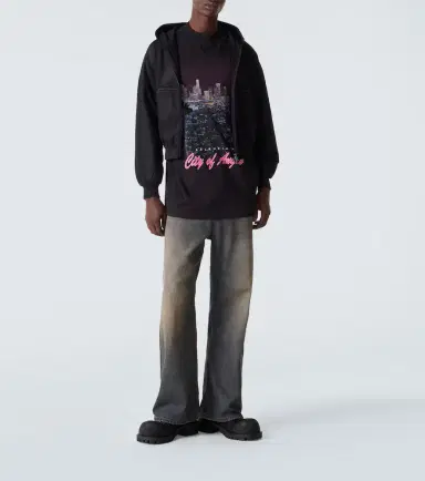 Balenciaga Cotton jersey zip-up hoodie | Thumbnail 2 Balenciaga Cotton jersey zip-up hoodie | Thumbnail 2