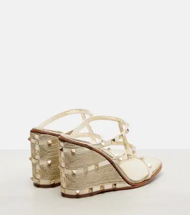 Valentino Garavani Rockstud metallic leather espadrille wedges | Thumbnail 2 Valentino Garavani Rockstud metallic leather espadrille wedges | Thumbnail 2