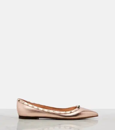 Valentino Garavani Rockstud metallic leather ballet flats | Thumbnail 3 Valentino Garavani Rockstud metallic leather ballet flats | Thumbnail 3