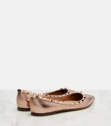 Valentino Garavani Rockstud metallic leather ballet flats | Thumbnail 4 Valentino Garavani Rockstud metallic leather ballet flats | Thumbnail 4