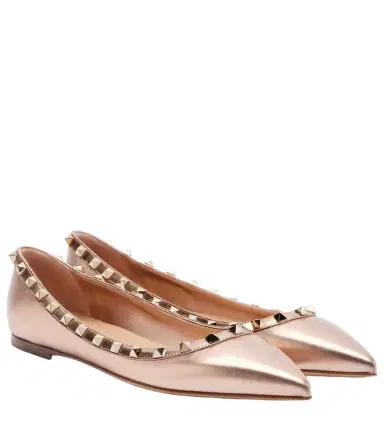 Valentino Garavani Rockstud metallic leather ballet flats | Thumbnail 1 Valentino Garavani Rockstud metallic leather ballet flats | Thumbnail 1