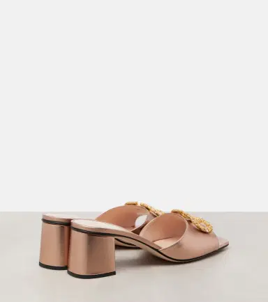 Valentino Garavani VLogo 60 metallic leather mules | Thumbnail 2 Valentino Garavani VLogo 60 metallic leather mules | Thumbnail 2