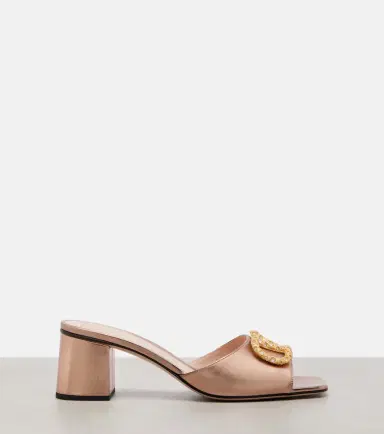 Valentino Garavani VLogo 60 metallic leather mules | Thumbnail 3 Valentino Garavani VLogo 60 metallic leather mules | Thumbnail 3