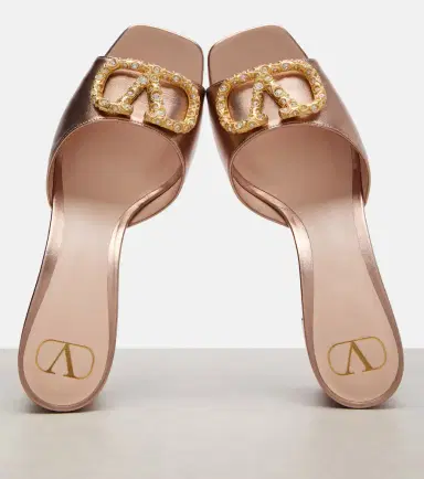 Valentino Garavani VLogo 60 metallic leather mules | Thumbnail 4 Valentino Garavani VLogo 60 metallic leather mules | Thumbnail 4