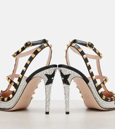 Valentino Garavani Rockstud 100 embellished leather pumps | Thumbnail 3