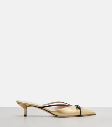 Valentino Garavani Bepointy VLogo 45 metallic leather mules | Thumbnail 2 Valentino Garavani Bepointy VLogo 45 metallic leather mules | Thumbnail 2