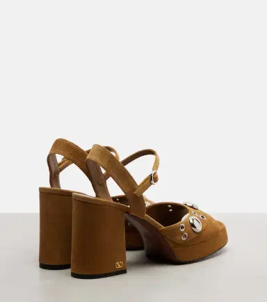 Valentino Garavani Studded suede platform sandals | Thumbnail 2
