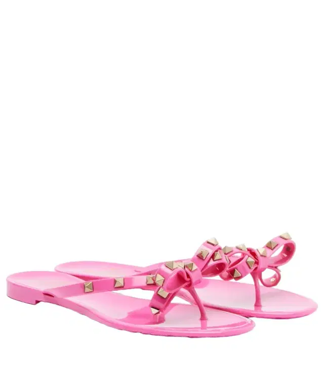 Valentino Garavani Rockstud bow-detail thong sandals