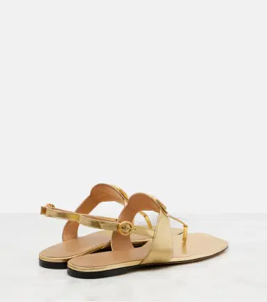 Valentino Garavani VLogo metallic leather thong sandals | Thumbnail 4
