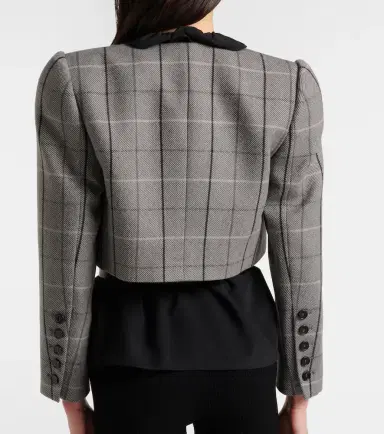 Chloé Chloé Checked cropped wool jacket | Thumbnail 2