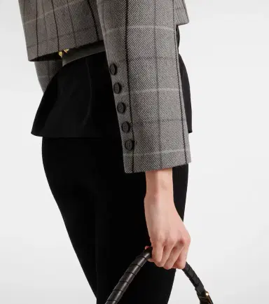 Chloé Chloé Checked cropped wool jacket | Thumbnail 3