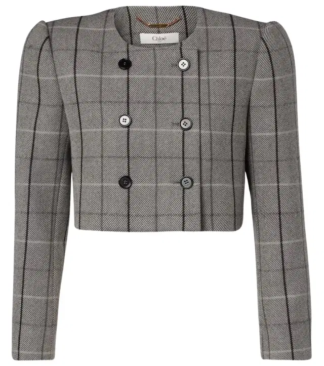 Chloe Chloé Checked cropped wool jacket