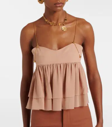 Chloé Chloé Gathered silk top | Thumbnail 2 Chloé Chloé Gathered silk top | Thumbnail 2