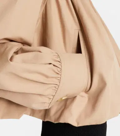 Chloe Chloé Gathered cropped cotton canvas jacket | Thumbnail 3 Chloe Chloé Gathered cropped cotton canvas jacket | Thumbnail 3