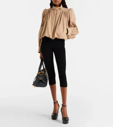 Chloe Chloé Gathered cropped cotton canvas jacket | Thumbnail 5 Chloe Chloé Gathered cropped cotton canvas jacket | Thumbnail 5