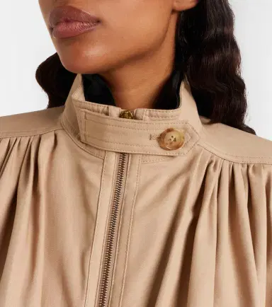 Chloe Chloé Gathered cropped cotton canvas jacket | Thumbnail 6 Chloe Chloé Gathered cropped cotton canvas jacket | Thumbnail 6