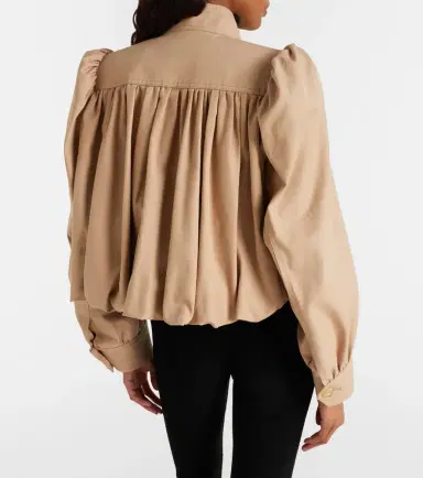 Chloe Chloé Gathered cropped cotton canvas jacket | Thumbnail 7 Chloe Chloé Gathered cropped cotton canvas jacket | Thumbnail 7