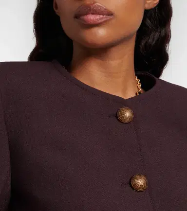 Chloé Chloé Cropped virgin wool crêpe jacket | Thumbnail 5 Chloé Chloé Cropped virgin wool crêpe jacket | Thumbnail 5
