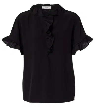 Chloé Chloé Ruffled silk crêpe de chine top | Thumbnail 1