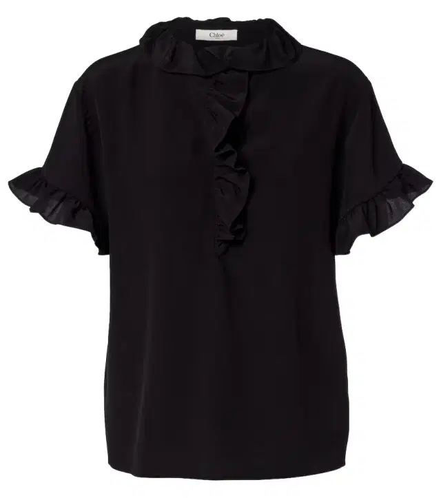 Chloe Chloé Ruffled silk crêpe de chine top