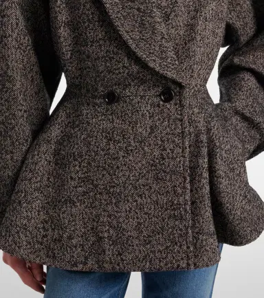 Chloé Chloé Herringbone peplum wool-blend coat | Thumbnail 2 Chloé Chloé Herringbone peplum wool-blend coat | Thumbnail 2